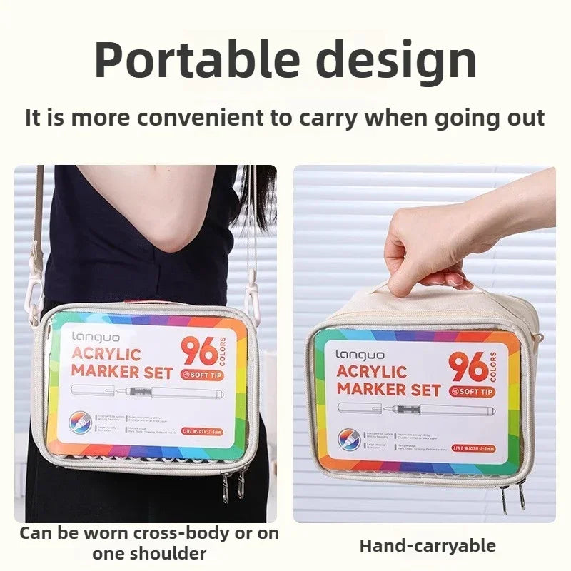 Buy The Best By Artsulli - Art is Long Life Short - LANGUO 288/9 Colors Direct Liquid Acrylic Markers Brush Marker Pen for Painting Stone