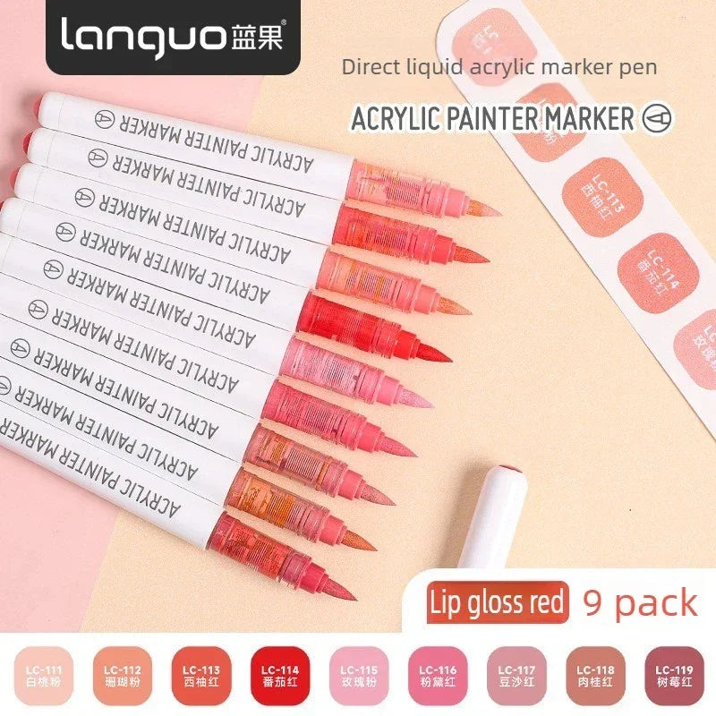 Buy The Best By Artsulli - Art is Long Life Short - LANGUO 288/9 Colors Direct Liquid Acrylic Markers Brush Marker Pen for Painting Stone