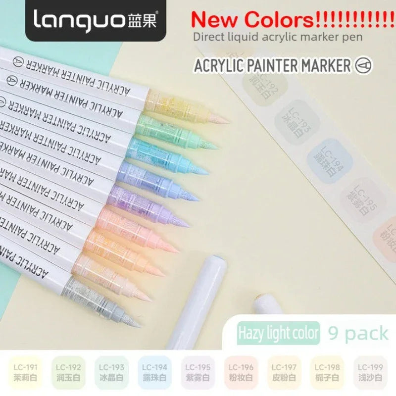 Buy The Best By Artsulli - Art is Long Life Short - LANGUO 288/9pcs/Box Mix Color Acrylic Markers Set Rock Painting Pens Kids Gift