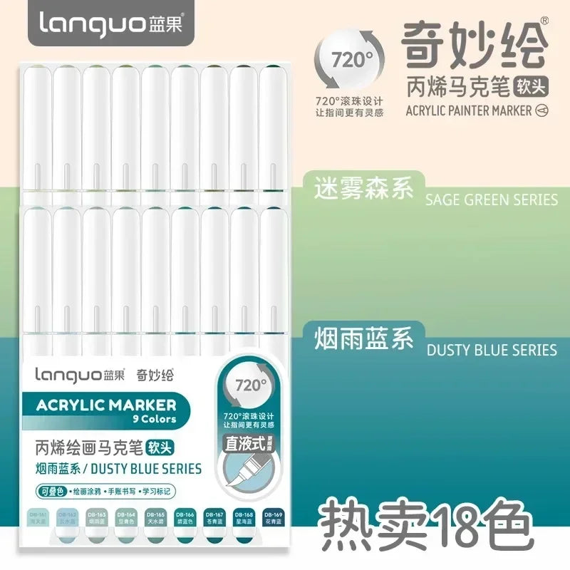 Buy The Best By Artsulli - Art is Long Life Short - LANGUO 288/9pcs/Box Mix Color Acrylic Markers Set Rock Painting Pens Kids Gift