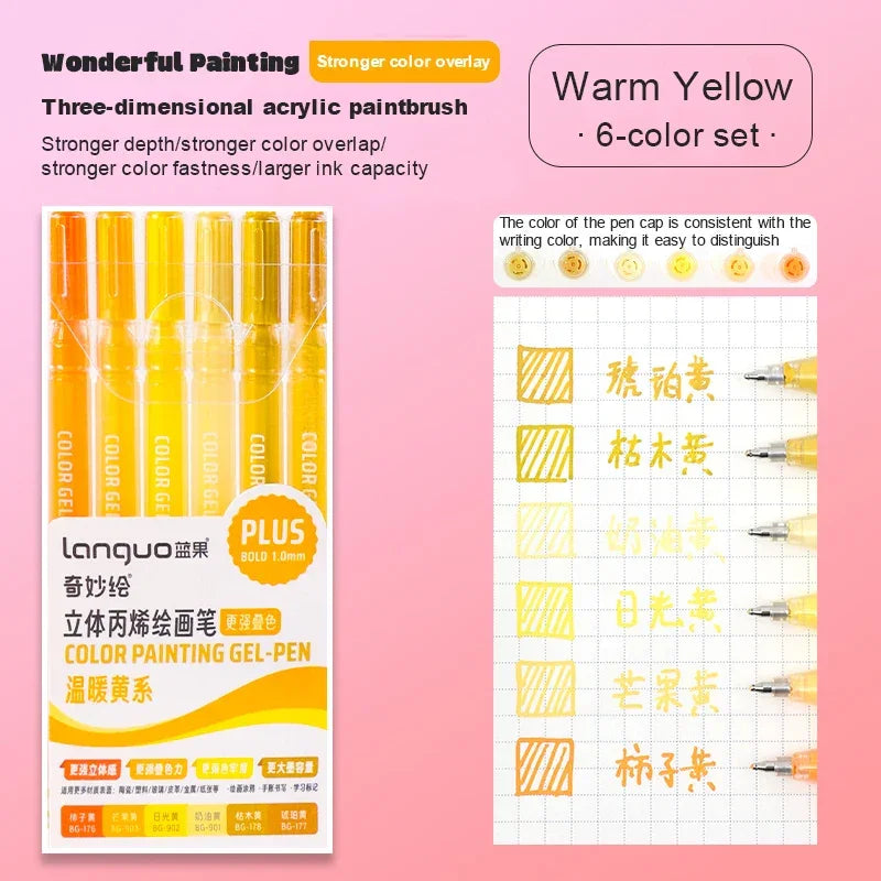 Buy The Best By Artsulli - Art is Long Life Short - Languo 3D Acrylic Gel Pen Large Capacity 1.0mm Painting Drawing Markers Writing Student