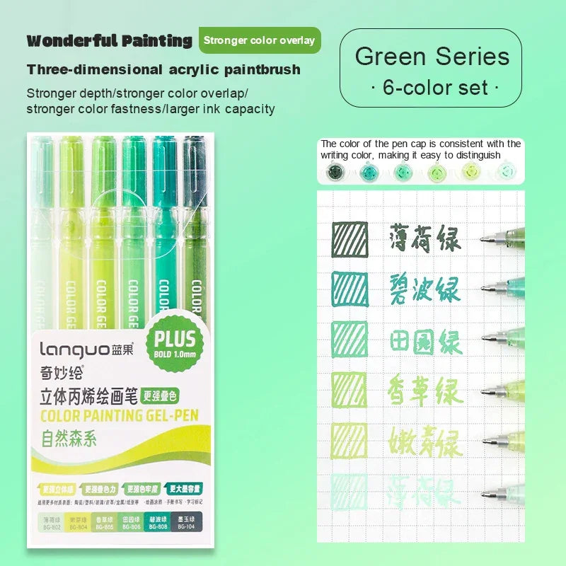 Buy The Best By Artsulli - Art is Long Life Short - Languo 3D Acrylic Gel Pen Large Capacity 1.0mm Painting Drawing Markers Writing Student