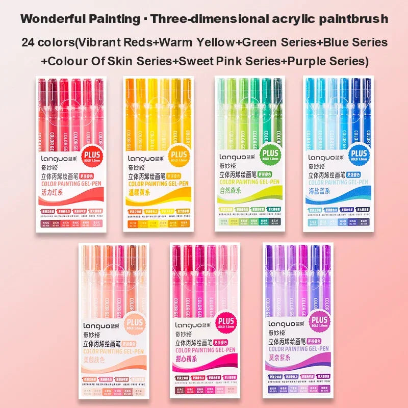 Buy The Best By Artsulli - Art is Long Life Short - Languo 3D Acrylic Gel Pen Large Capacity 1.0mm Painting Drawing Markers Writing Student