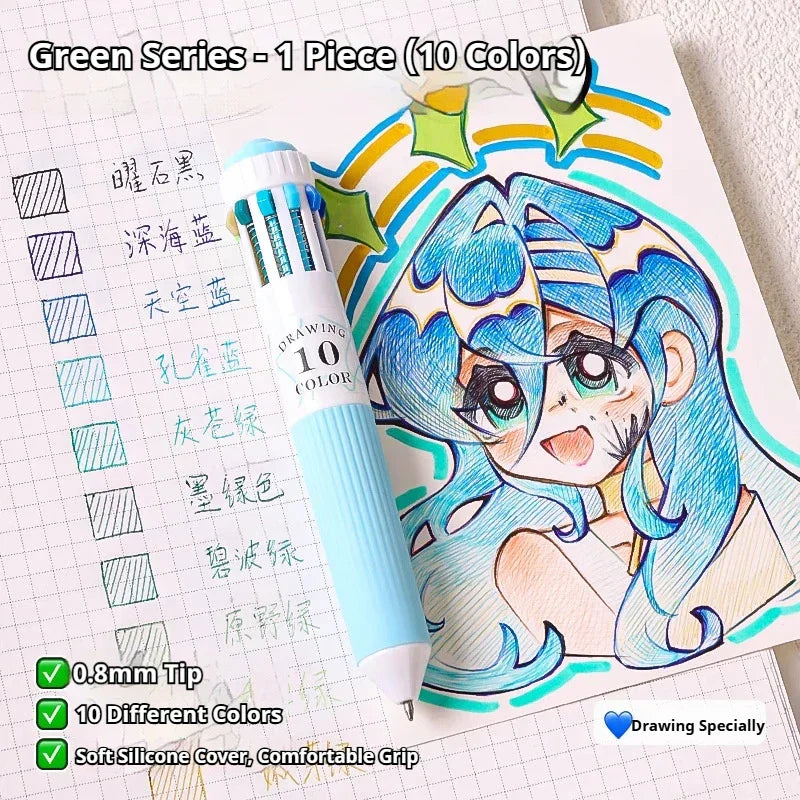 Buy The Best By Artsulli - Art is Long Life Short - Languo Ballpoint Pens 28 Color Cartoon 0.8mm Soft Grip Press Multicolor for Writing