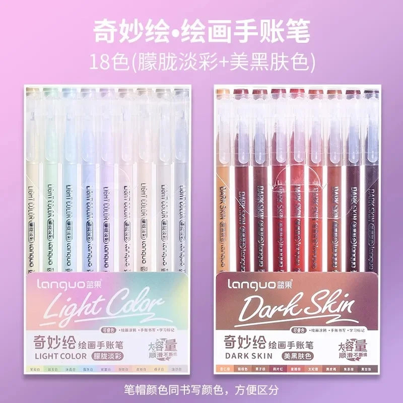 Buy The Best By Artsulli - Art is Long Life Short - LANGUO New Colors 45/9 Morandi Gel Pen Student Diary Scrapbook Painting DIY Set Color