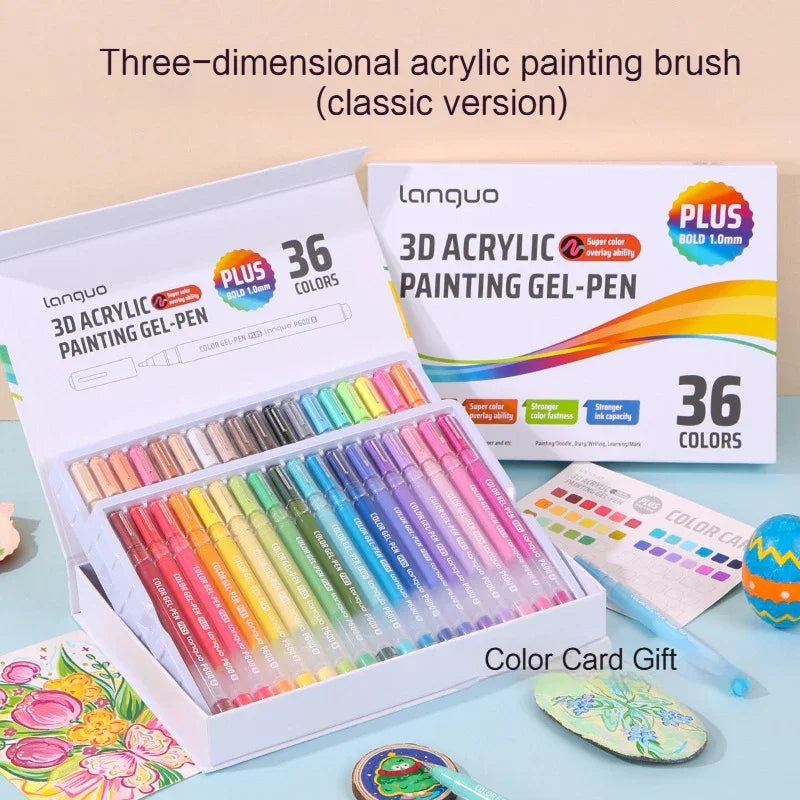 Buy The Best By Artsulli - Art is Long Life Short - Languo Three-Dimensional Effect Acrylic Painting Gel Pens Set 1.0mm Tip Kawaii