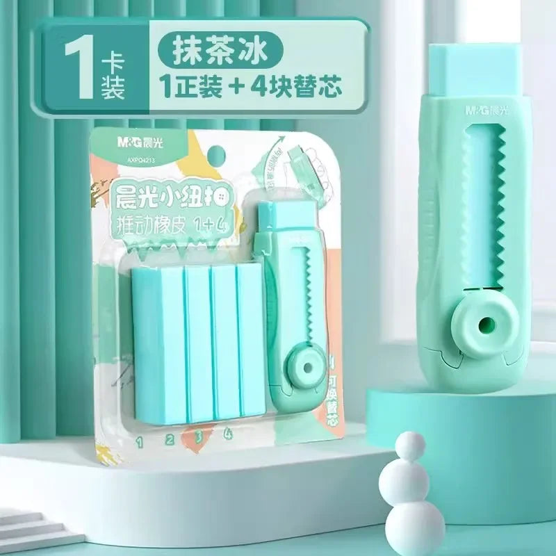 Buy The Best By Artsulli - Art is Long Life Short - M&G Push-Pull Pencil Eraser for Students Set of 1 + 4 Non-Marking Less-Dust School