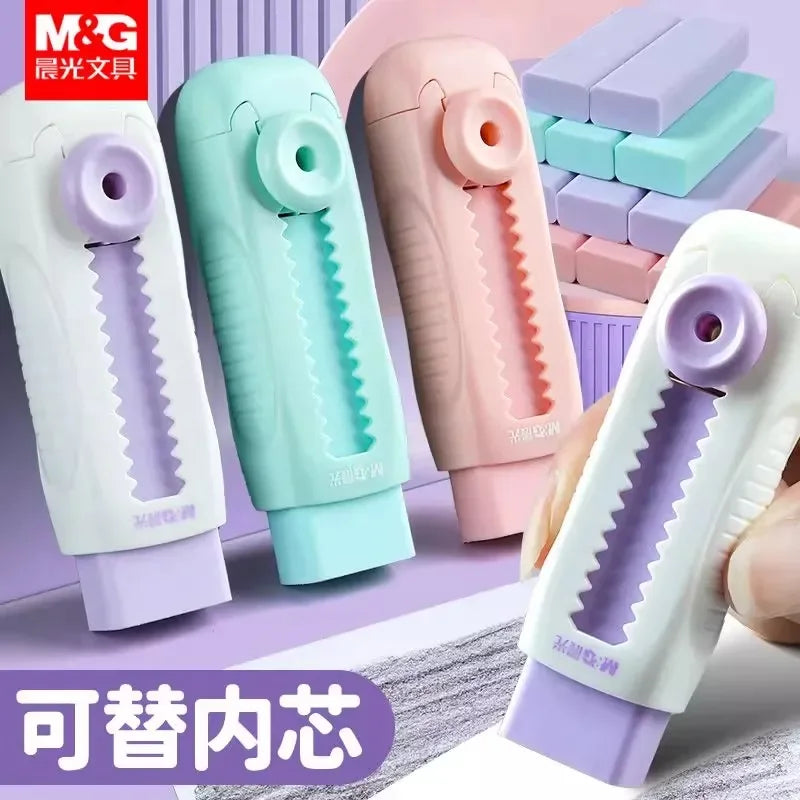 Buy The Best By Artsulli - Art is Long Life Short - M&G Push-Pull Pencil Eraser for Students Set of 1 + 4 Non-Marking Less-Dust School