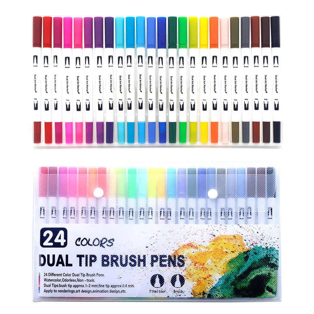 Buy The Best By Artsulli - Art is Long Life Short - Markers Set 36/48/72/120 Colors FineLiner Dual Tip Brush Pen Drawing Painting