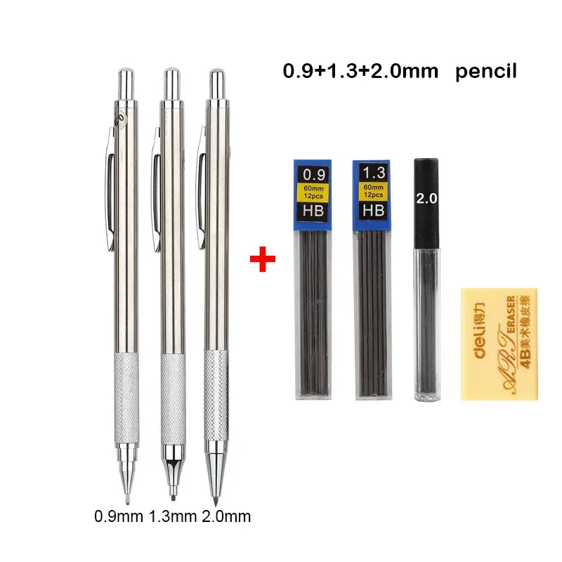 Buy The Best By Artsulli - Art is Long Life Short - Mechanical Pencil Set 0.3 0.5 0.7 0.9 1.3 2.0mm Full Metal Drawing Painting Automatic