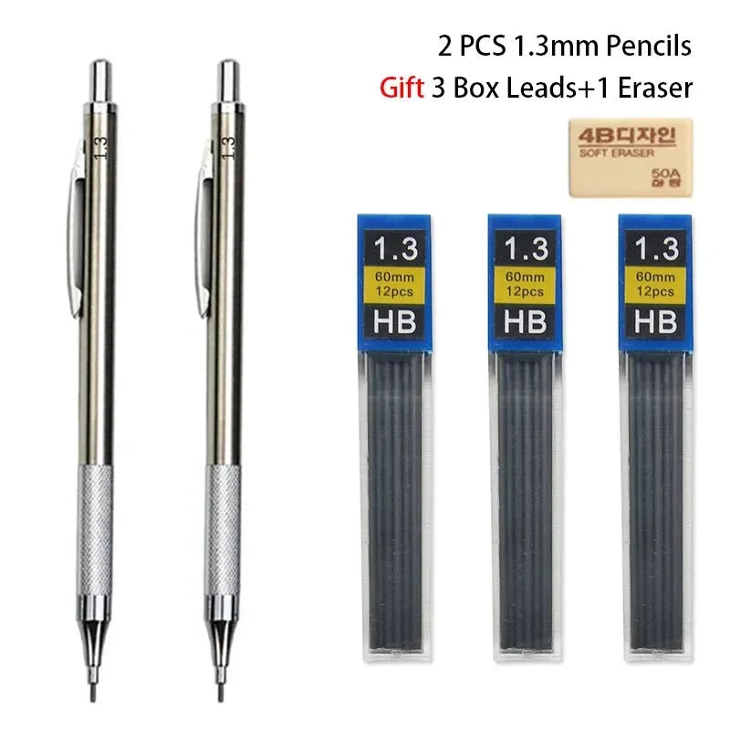 Buy The Best By Artsulli - Art is Long Life Short - Mechanical Pencil Set 0.3 0.5 0.7 0.9 1.3 2.0mm Full Metal Drawing Painting Automatic