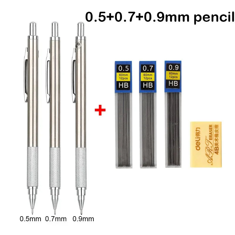 Buy The Best By Artsulli - Art is Long Life Short - Mechanical Pencil Set 0.3 0.5 0.7 0.9 1.3 2.0mm Full Metal Drawing Painting Automatic