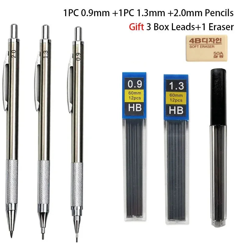 Buy The Best By Artsulli - Art is Long Life Short - Mechanical Pencil Set 0.3 0.5 0.7 0.9 1.3 2.0mm Full Metal Drawing Painting Automatic