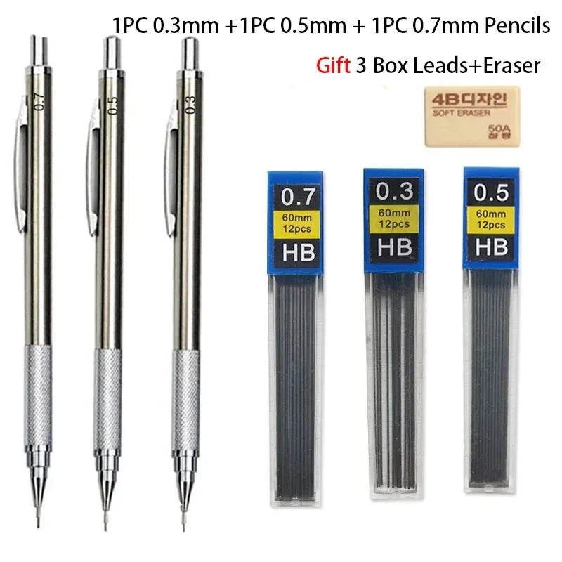 Buy The Best By Artsulli - Art is Long Life Short - Mechanical Pencil Set 0.3 0.5 0.7 0.9 1.3 2.0mm Full Metal Drawing Painting Automatic