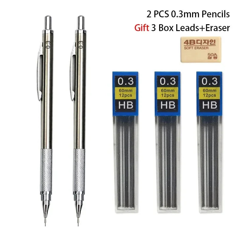 Buy The Best By Artsulli - Art is Long Life Short - Mechanical Pencil Set 0.3 0.5 0.7 0.9 1.3 2.0mm Full Metal Drawing Painting Automatic