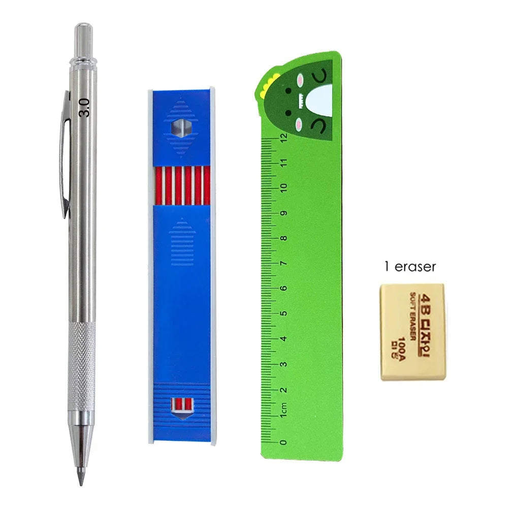 Buy The Best By Artsulli - Art is Long Life Short - Mechanical Pencil Set 3.0mm Full Metal Drawing Painting Automatic with Leads Office