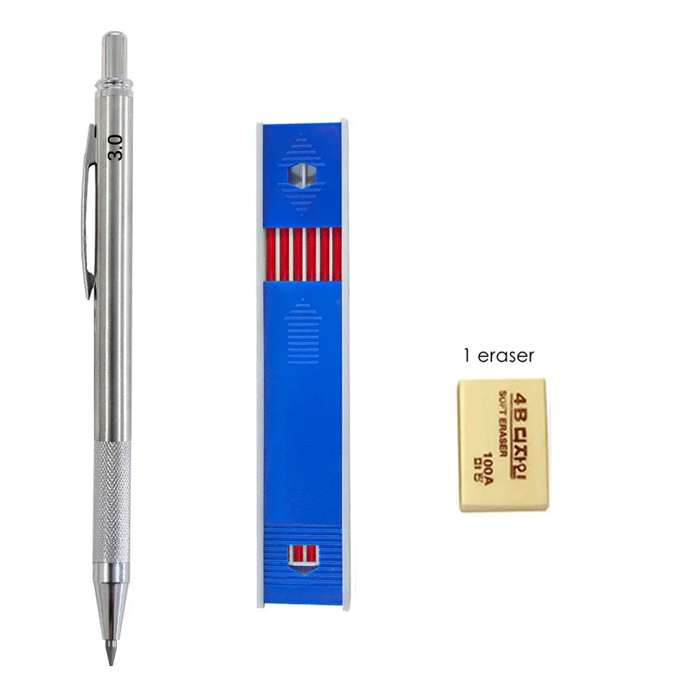 Buy The Best By Artsulli - Art is Long Life Short - Mechanical Pencil Set 3.0mm Full Metal Drawing Painting Automatic with Leads Office