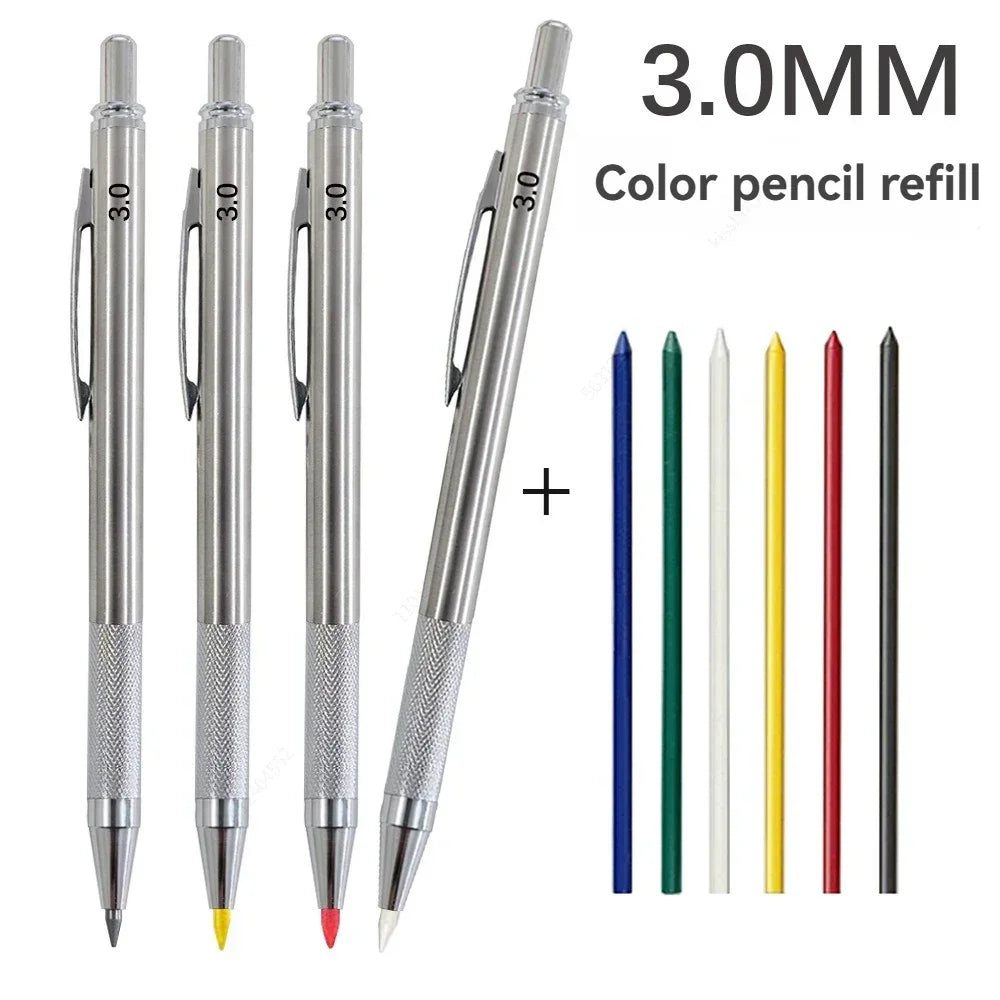 Buy The Best By Artsulli - Art is Long Life Short - Mechanical Pencil Set 3.0mm Full Metal Drawing Painting Automatic with Leads Office