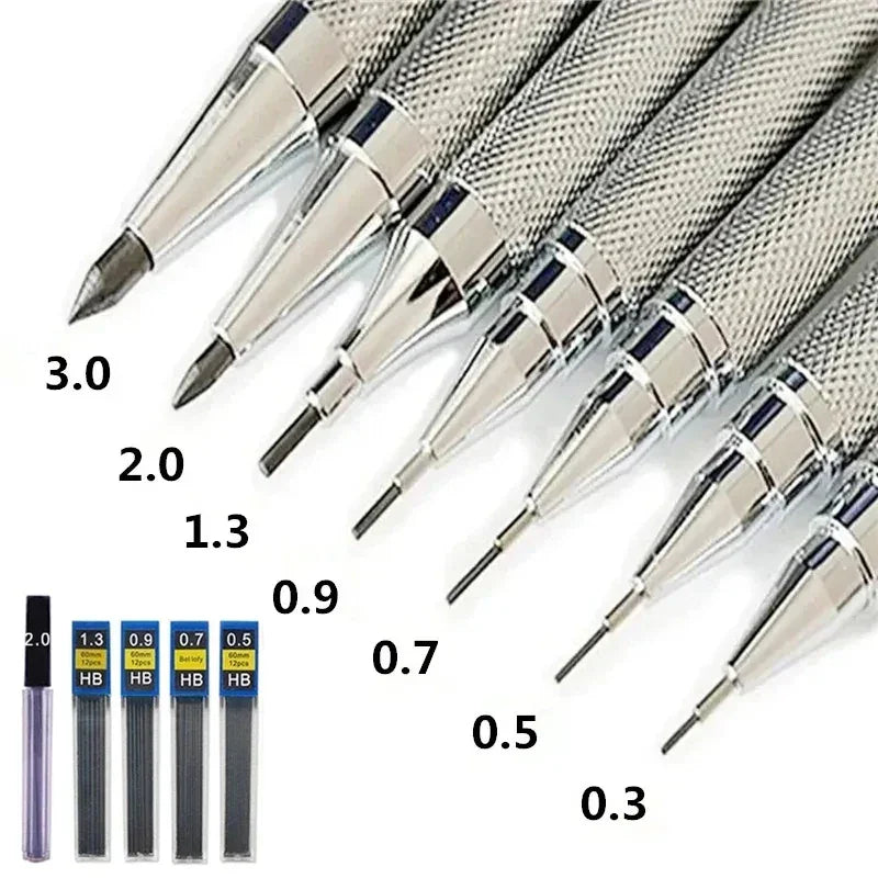 Buy The Best By Artsulli - Art is Long Life Short - Metal Mechanical Pencil 0.3/0.5/0.7/0.9/1.3/2.0mm Drawing Automatic Replacement HB