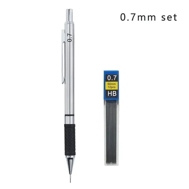 Buy The Best By Artsulli - Art is Long Life Short - Metal Mechanical Pencil set with pencil grip Leads Drawing Student Office Supplies