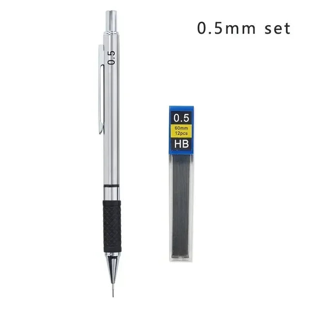 Buy The Best By Artsulli - Art is Long Life Short - Metal Mechanical Pencil set with pencil grip Leads Drawing Student Office Supplies