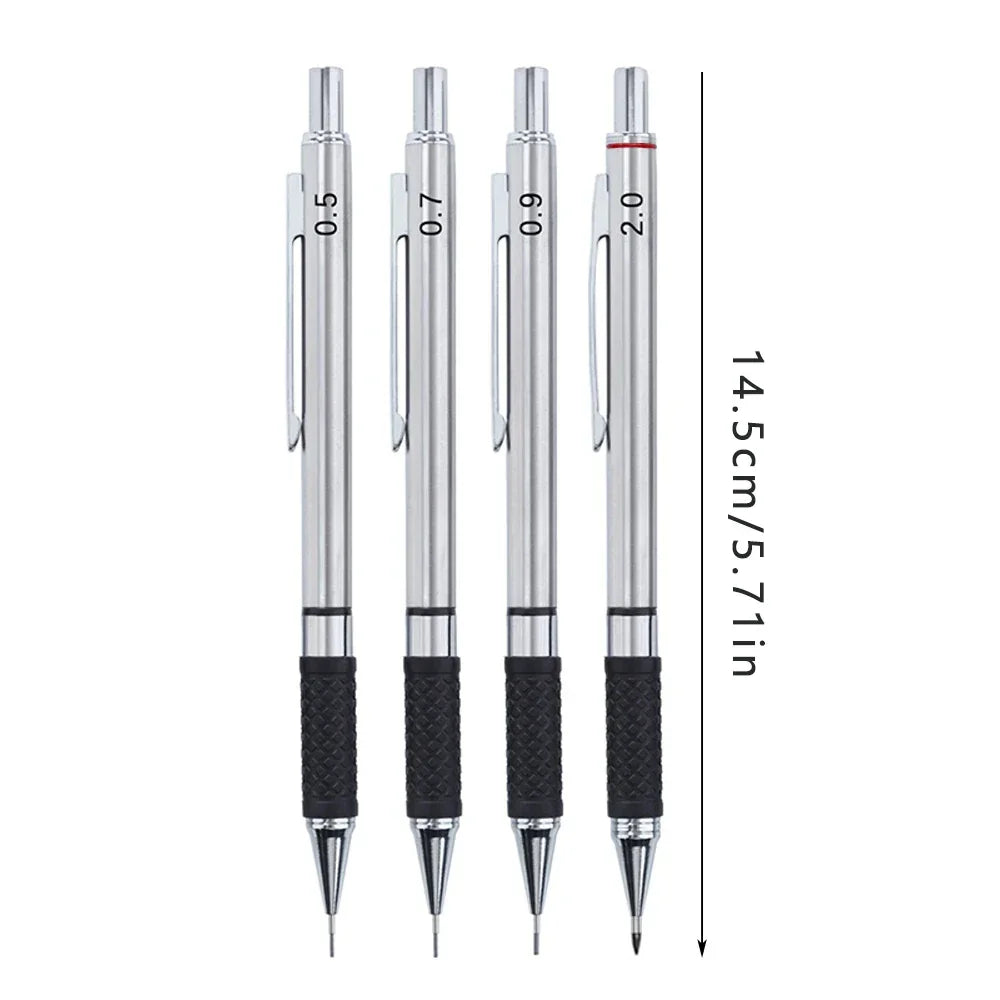 Buy The Best By Artsulli - Art is Long Life Short - Metal Mechanical Pencil set with pencil grip Leads Drawing Student Office Supplies