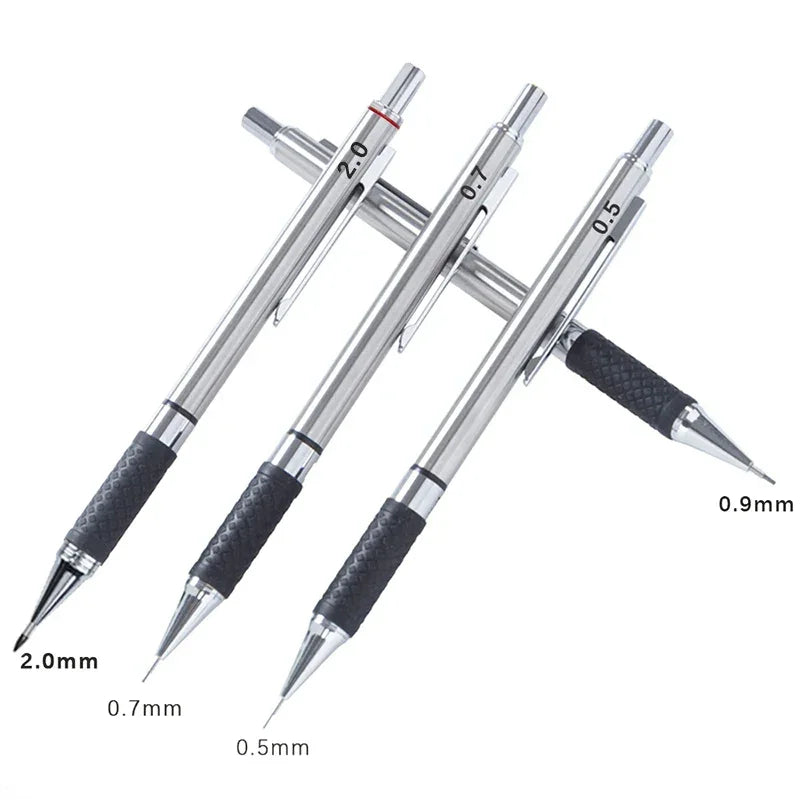 Buy The Best By Artsulli - Art is Long Life Short - Metal Mechanical Pencil set with pencil grip Leads Drawing Student Office Supplies