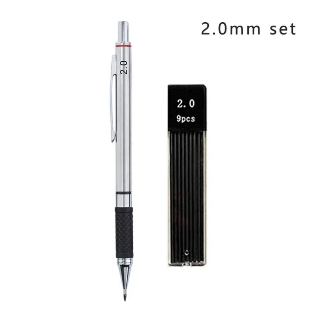 Buy The Best By Artsulli - Art is Long Life Short - Metal Mechanical Pencil set with pencil grip Leads Drawing Student Office Supplies