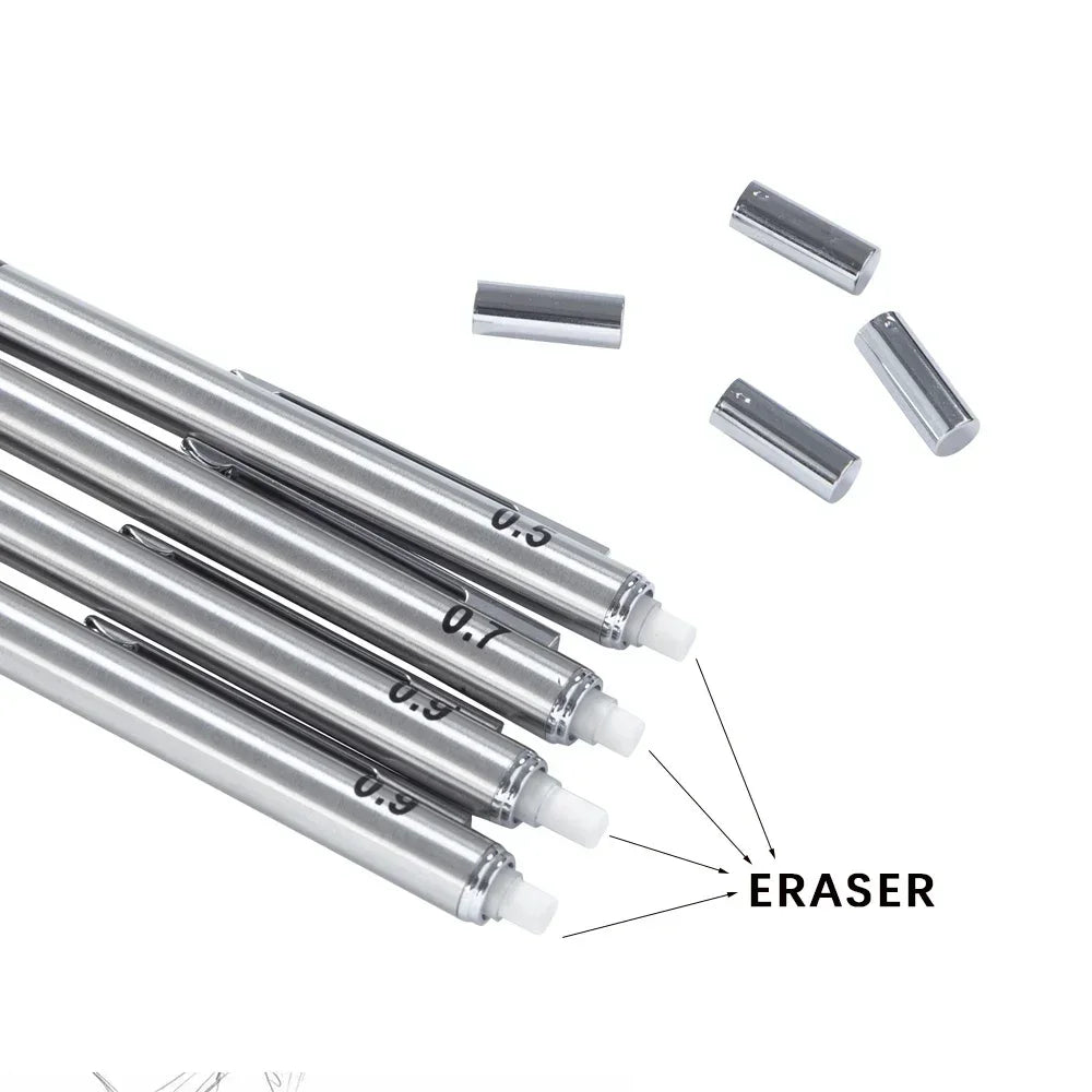 Buy The Best By Artsulli - Art is Long Life Short - Metal Mechanical Pencil set with pencil grip Leads Drawing Student Office Supplies