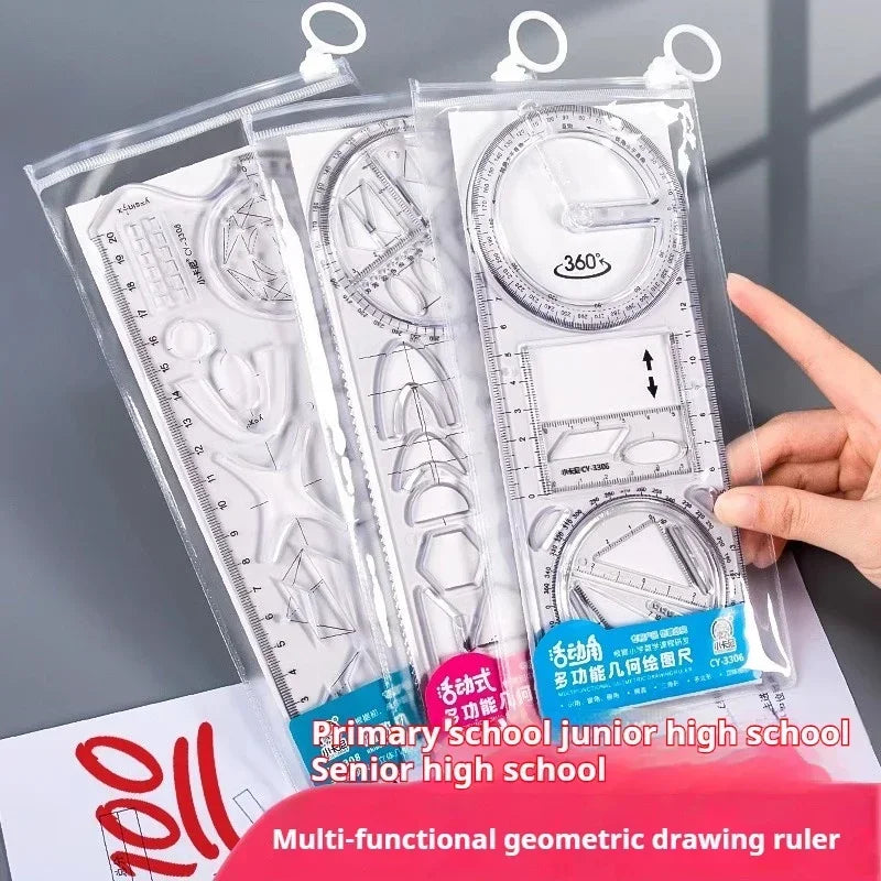 Buy The Best By Artsulli - Art is Long Life Short - Multifunctional Geometric Function Ruler Set Mathematics Drawing Template Measuring