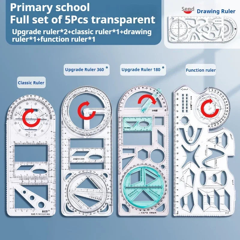 Buy The Best By Artsulli - Art is Long Life Short - Multifunctional Geometric Function Ruler Set Mathematics Drawing Template Measuring