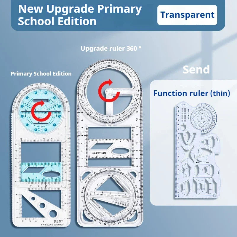 Buy The Best By Artsulli - Art is Long Life Short - Multifunctional Geometric Function Ruler Set Mathematics Drawing Template Measuring