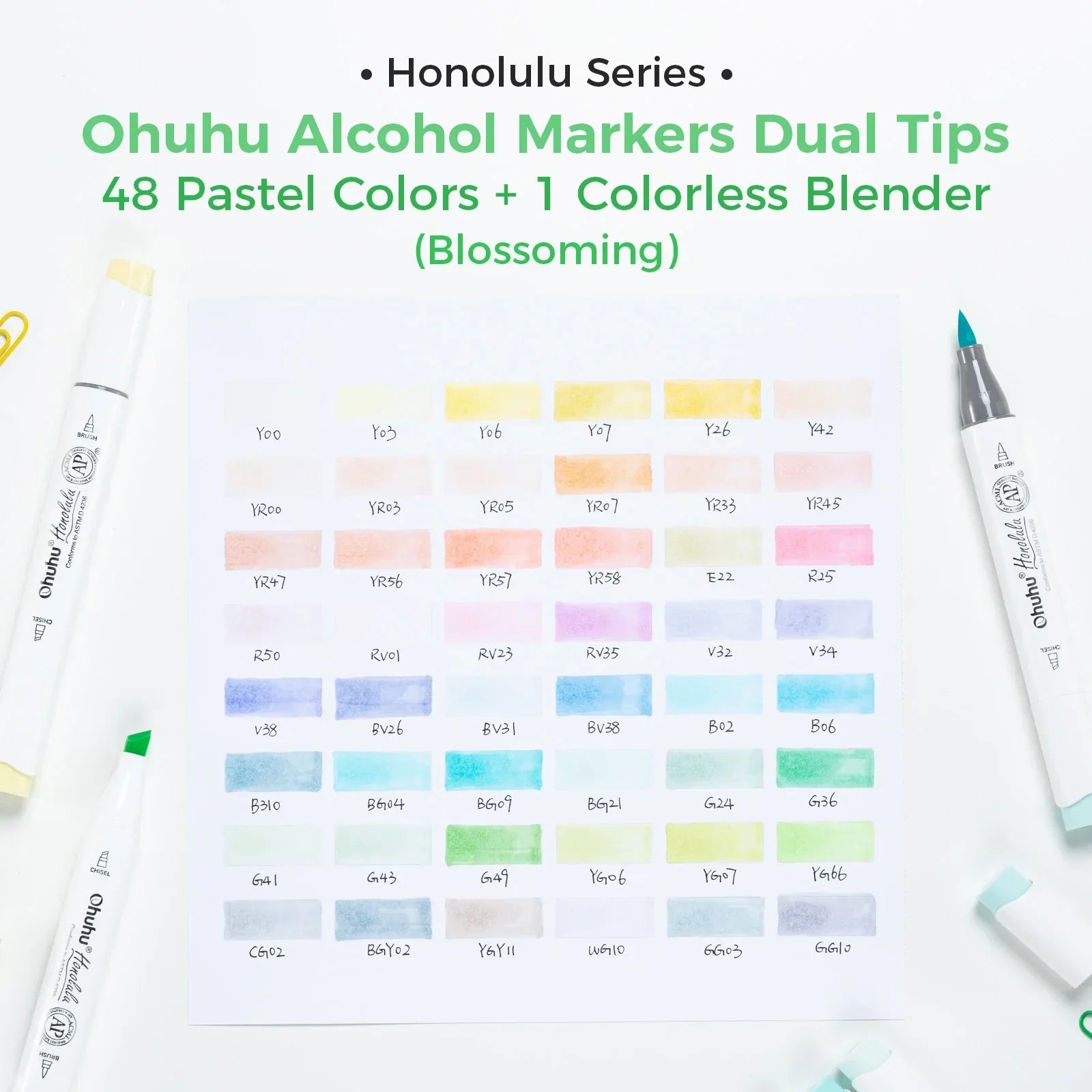 Buy The Best By Artsulli - Art is Long Life Short - Ohuhu Honolulu New 48 Pastel Colors Marker Pen Set Alcohol Markers Blossoming Dual Tips