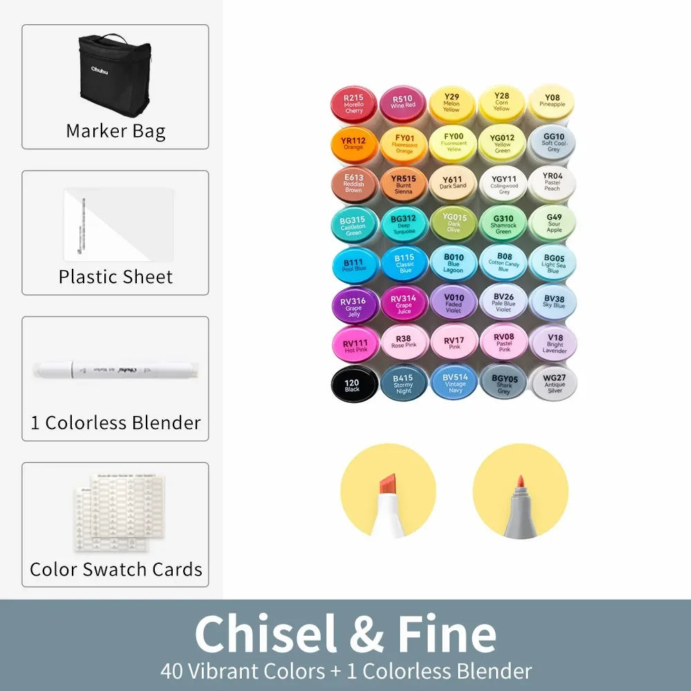 Buy The Best By Artsulli - Art is Long Life Short - Ohuhu Oahu Marker Pen Alcohol Markers Color Set Dual Tips Felt Sketching Drawing