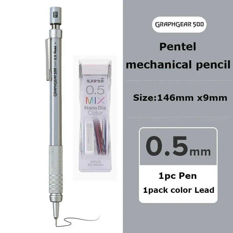 Buy The Best By Artsulli - Art is Long Life Short - Pentel Mechanical Pencil GraphGear 500 Non-Breakable Lead Auto Pencils Professional
