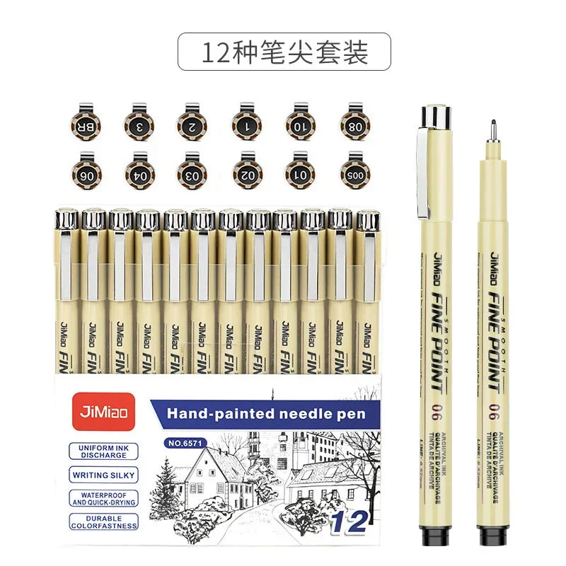 Buy The Best By Artsulli - Art is Long Life Short - Professional 6/12pc Manga Marker Set Fine Line Sketch Pens for Drawing Illustration &