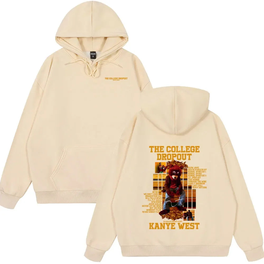 Buy The Best By Artsulli - Art is Long Life Short - Rapper Kanye West College Dropout Bear Graphic Hoodies Summer New Style Clothing Hip