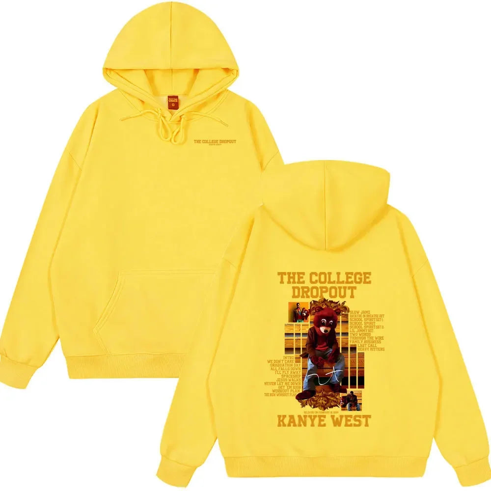 Buy The Best By Artsulli - Art is Long Life Short - Rapper Kanye West College Dropout Bear Graphic Hoodies Summer New Style Clothing Hip