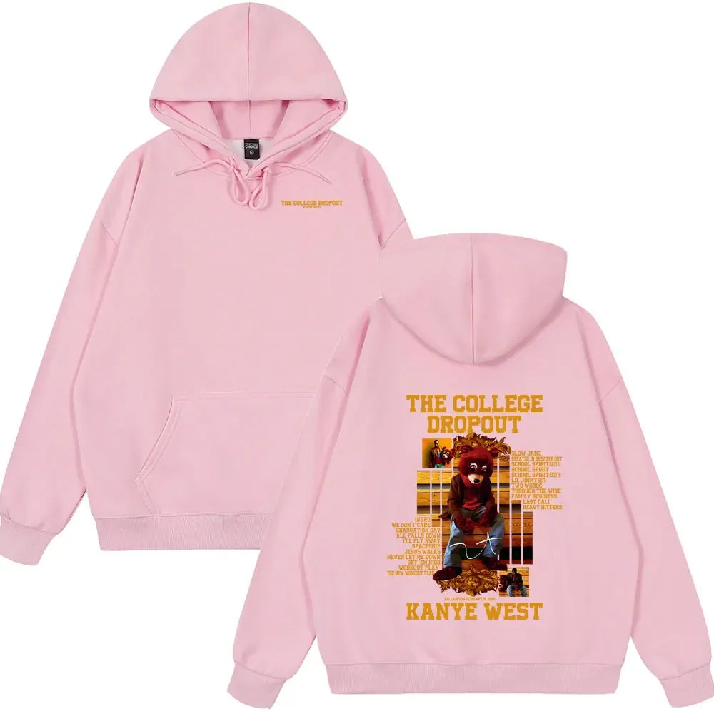 Buy The Best By Artsulli - Art is Long Life Short - Rapper Kanye West College Dropout Bear Graphic Hoodies Summer New Style Clothing Hip