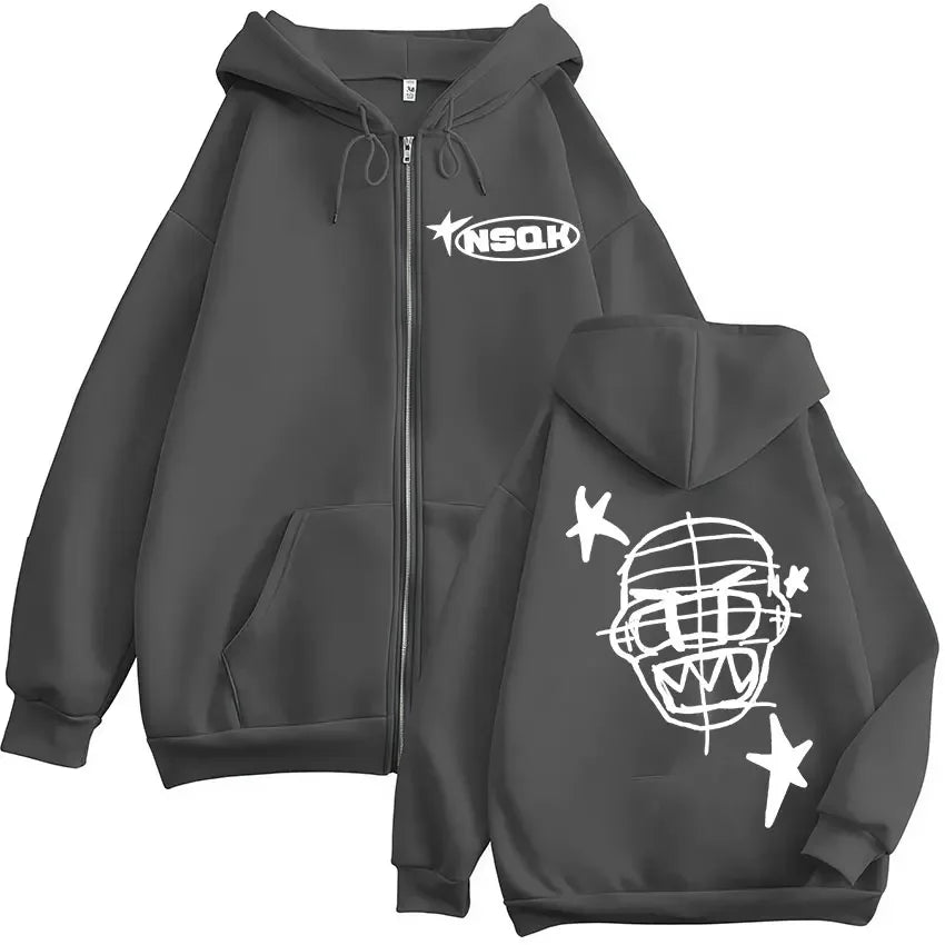 Buy The Best By Artsulli - Art is Long Life Short - Rapper NSQK Tour 2025 Album Zip Up Hoody Mens Y2K Vintage Oversized Zipper Sweatshirt