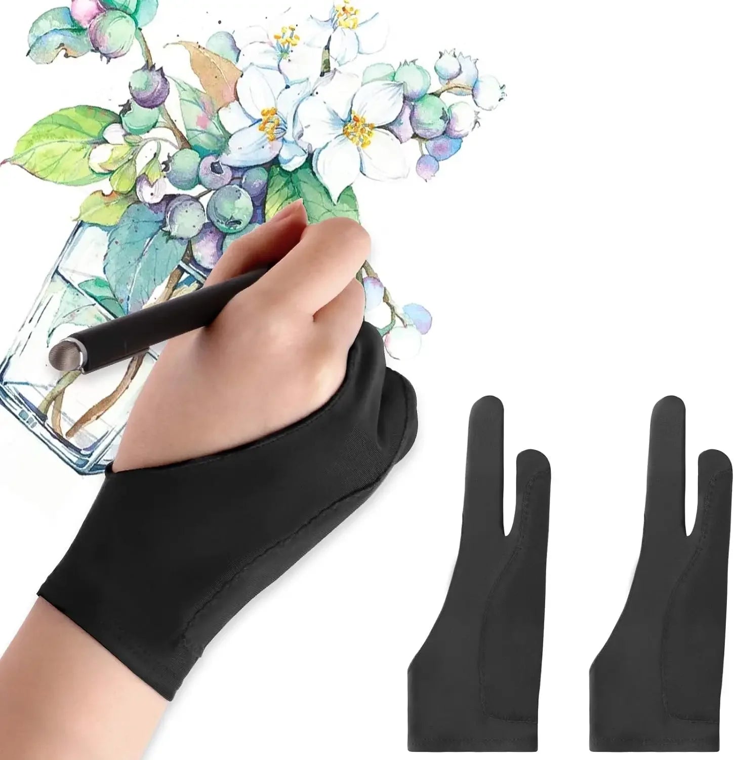 Buy The Best By Artsulli - Art is Long Life Short - S/M/L Two-Finger Drawing Gloves Anti-touch Anti-fouling for Tablet Digital Board Touch