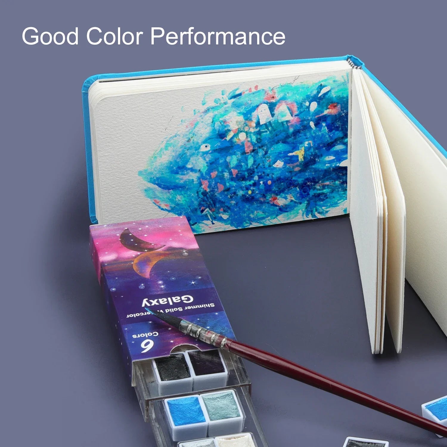 Buy The Best By Artsulli - Art is Long Life Short - Seamiart 6/12 Watercolor Paint Set Metallic Glitter For Artists School Stationery