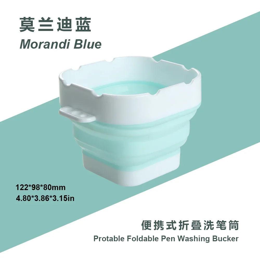Buy The Best By Artsulli - Art is Long Life Short - SeamiArt Morandi Folding Mini Paint Bucket with Brush Pen Holding for Brushes Cleaner