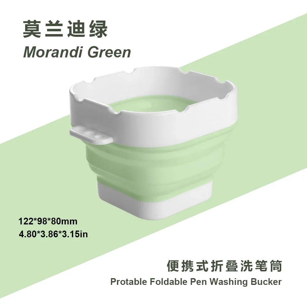 Buy The Best By Artsulli - Art is Long Life Short - SeamiArt Morandi Folding Mini Paint Bucket with Brush Pen Holding for Brushes Cleaner
