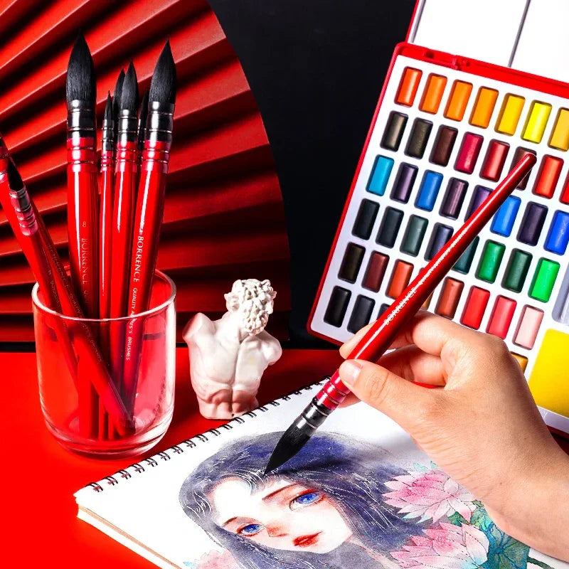 Buy The Best By Artsulli - Art is Long Life Short - Squirrel Hair Round Head Pointed Mop Brush Watercolor Paint Brushes Gouache Pen Hook