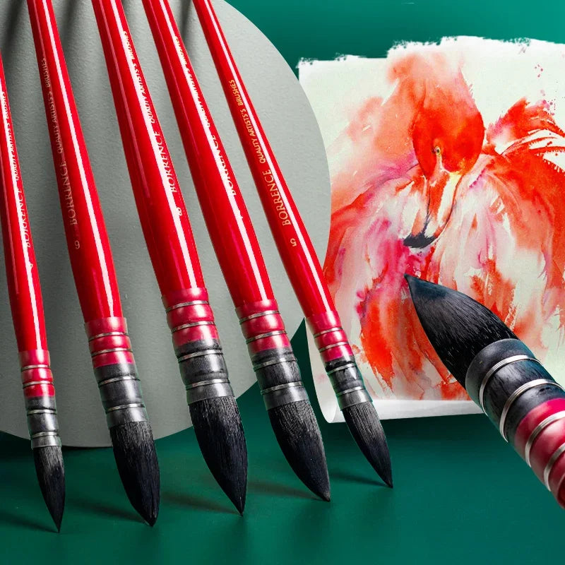 Buy The Best By Artsulli - Art is Long Life Short - Squirrel Hair Round Head Pointed Mop Brush Watercolor Paint Brushes Gouache Pen Hook