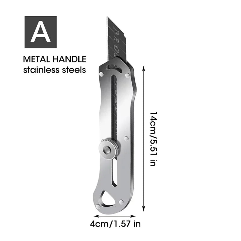 Buy The Best By Artsulli - Art is Long Life Short - Stainless Steel Industrial Utility Knife Replaceable High Carbon Blade Paper Cutter