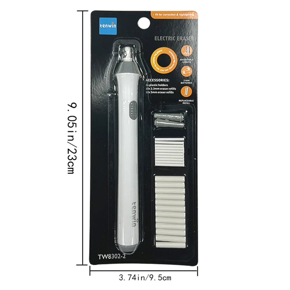 Buy The Best By Artsulli - Art is Long Life Short - Tenwin Adjustable Electric Rubber Eraser with Refills Battery Power for Sketch Drawing
