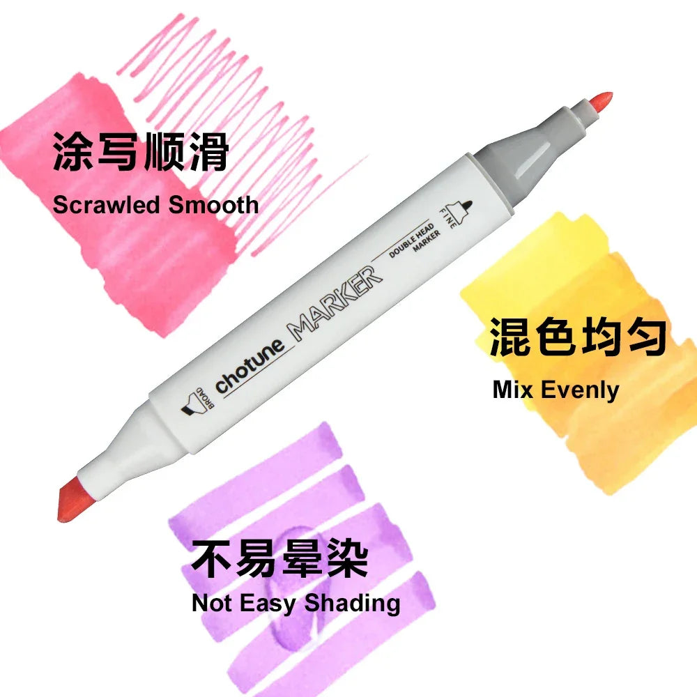 Buy The Best By Artsulli - Art is Long Life Short - THOTUNE 12 Colors Warm Grey Cool Color Dual Head Marker Pen Alcohol Sketch Markers