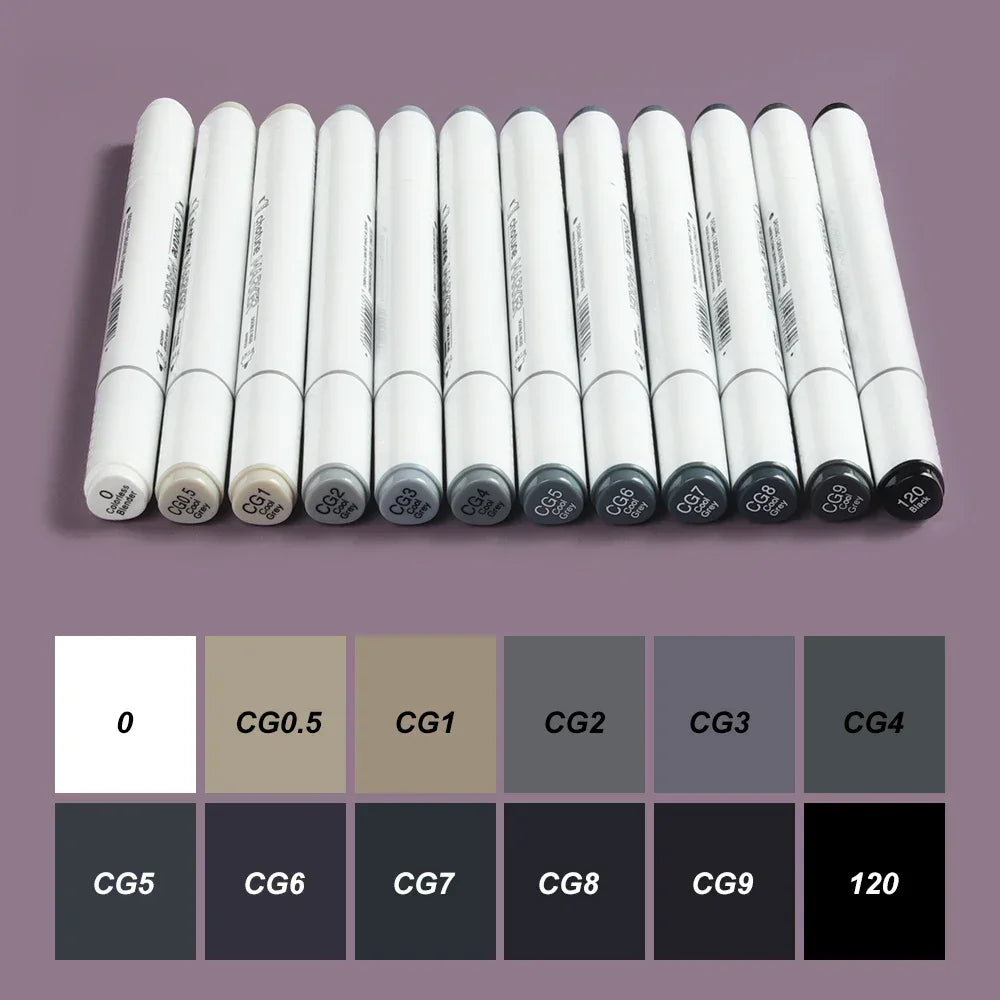 Buy The Best By Artsulli - Art is Long Life Short - THOTUNE 12 Colors Warm Grey Cool Color Dual Head Marker Pen Alcohol Sketch Markers